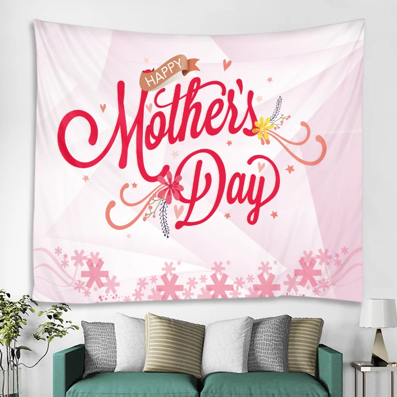 

Happy Mother's Day Tapestry Letters Happy Mother's Day Tapestry Family Holiday Decoration Tapestry Wall Hanging, Customized color