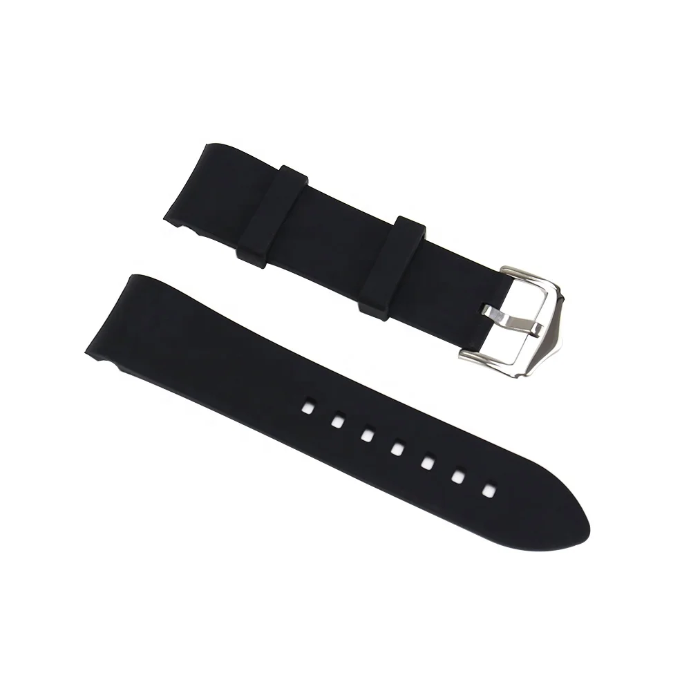 Ready to ship  18mm 20mm 22mm  black silicone  dive watch strap Curved End  fit for SKX 007 Watch