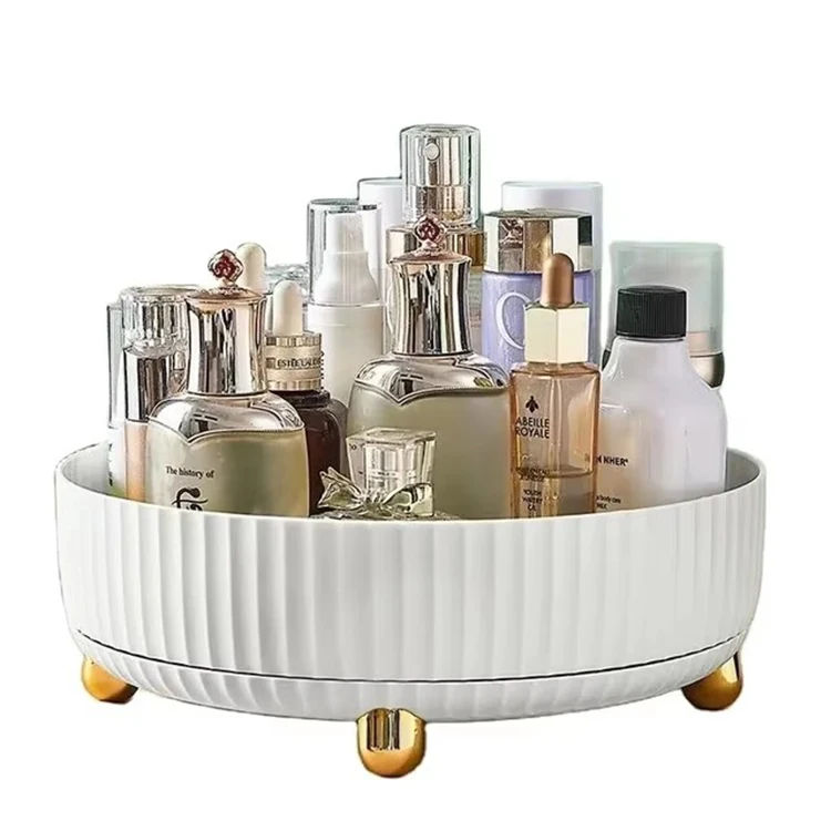 Makeup Perfume Organizer 360 Degree Rotating Lazy Susan Cosmetic Desk Storage Rack Display Case Round Tray for Your Jewelry
