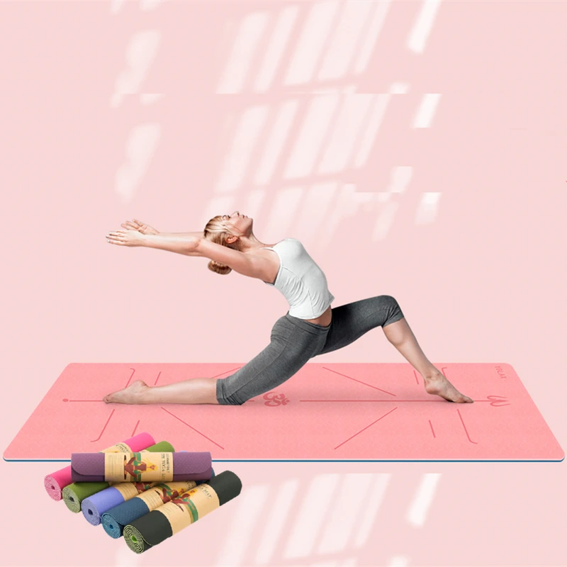 

Anti Slip Exercise Thick Double Layer Yoga Tpe Cork Mats De Eco Friendly Foldable Yoga Mat, Multiple color available
