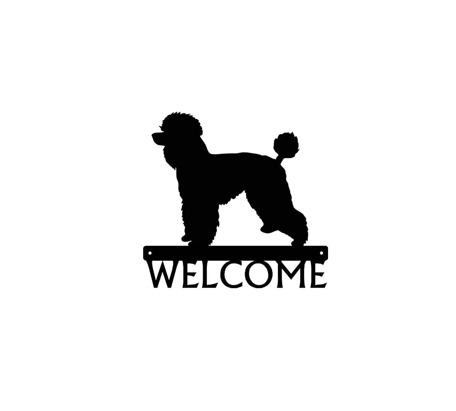 

Yinfa Poodle (Natural Coat) Dog Welcome Sign - 12 Inch Wide Metal Wall Art TY2070