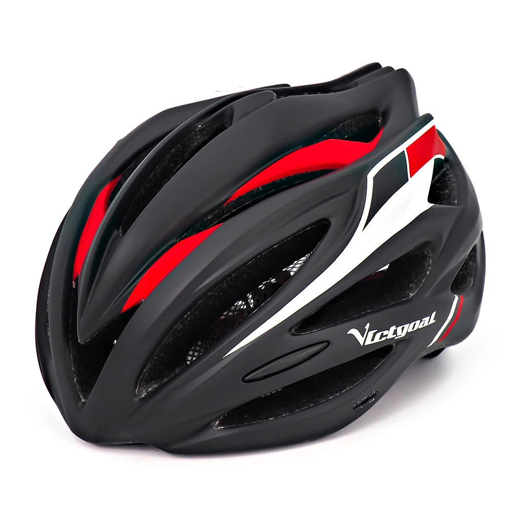 

VICTGOAL Men Bike Helmet with LED Flashlight Bicycle Helmet Men Cycling Helmet Visor, Blackred