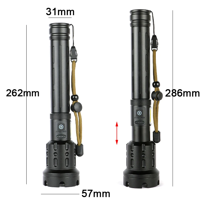 High Lumen Xhp90 Flashlight Usb Rechargeable P90.2 Cob Led Flashlights ...
