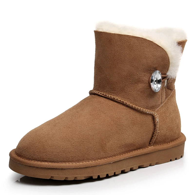 

Professional Manufacture High Quality Sheepskin Leather Natural Sheep Fur Inside Women Snow Boots