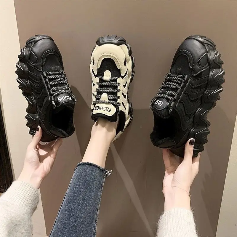 

New Autumn Designer Shoes Woman Wedges Platform Sneakers Lace-Up Tennis Feminino Casual Chunky Sneakers Ladies Zapatos Mujer