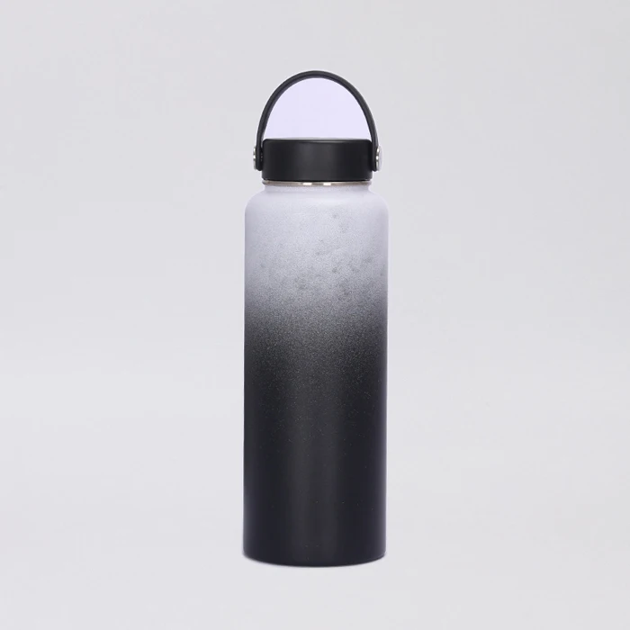 

32oz Customized wide mouth stainless steel insulated colorful two color vacuum flask water bottle thermos with flex lid