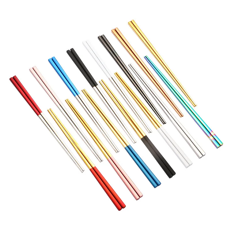 

Korean Chopsticks Reusable 23CM Custom Logo Titanium Metal Chopsticks