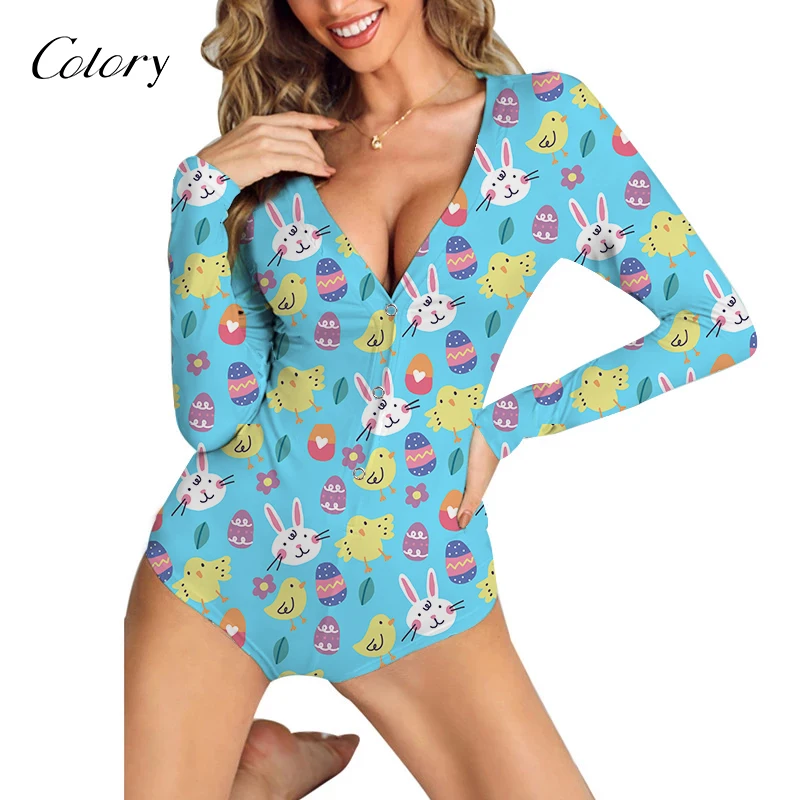 

Colory Pyjamas Women Sleepwear 2021 Easter Clothing Outfits, Picture shows