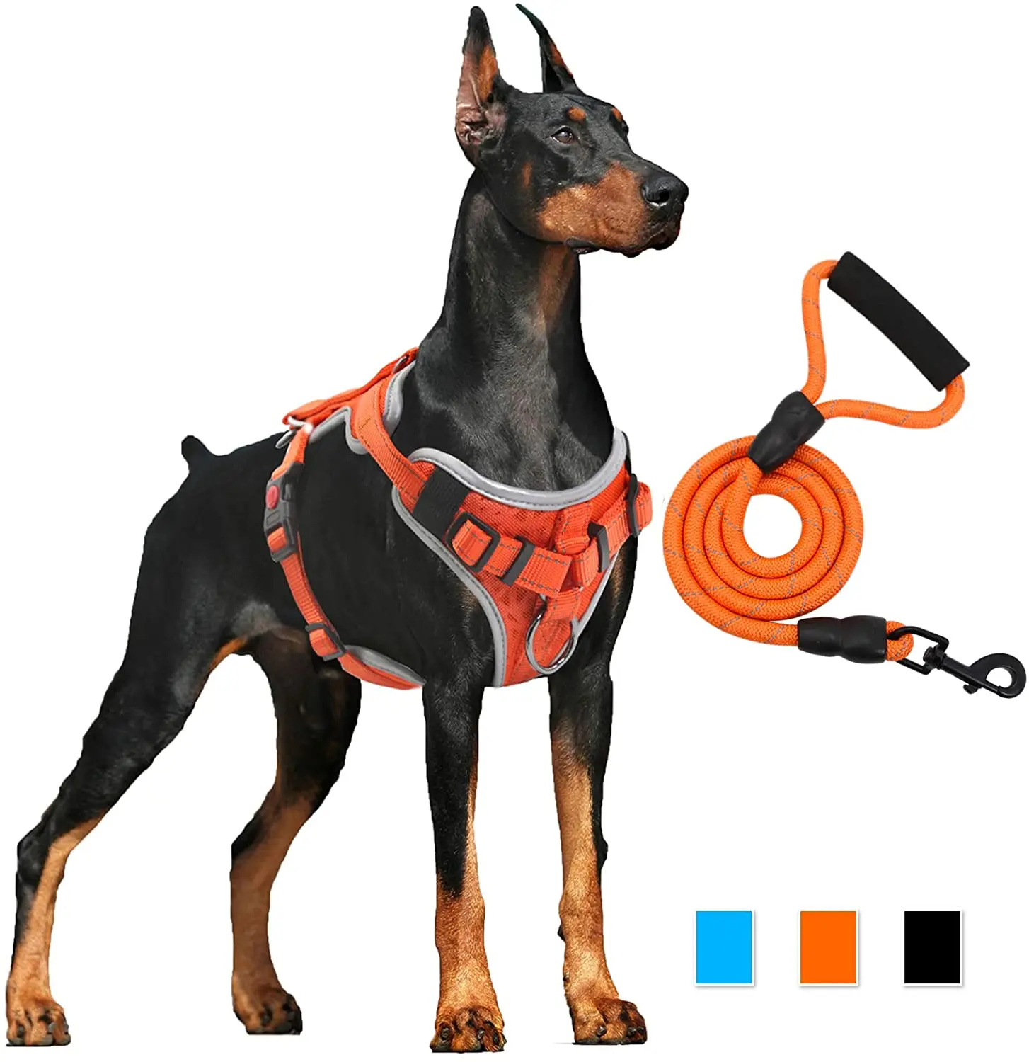 

Supet Dog Harness No Pull Dog Vest Harness With Dog Leash Adjustable Reflective Heavy Duty Pet Harness, 7color