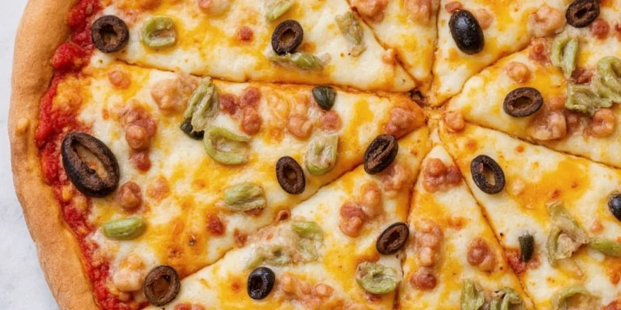 Olive pizza close-up