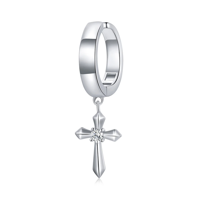 

SCE1033 Fashion fine jewelry 925 sterling silver cross ear clip earrings