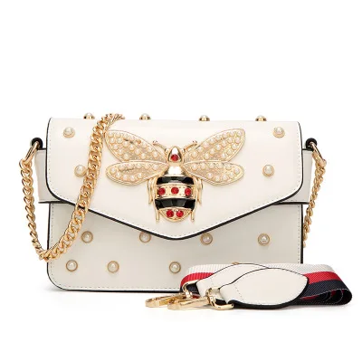 

New Hot Fashion Bee Pearl Famous Branded Shoulder Small Chain Crossbody Designers Luxury Purses and Handbags Handbags for Women