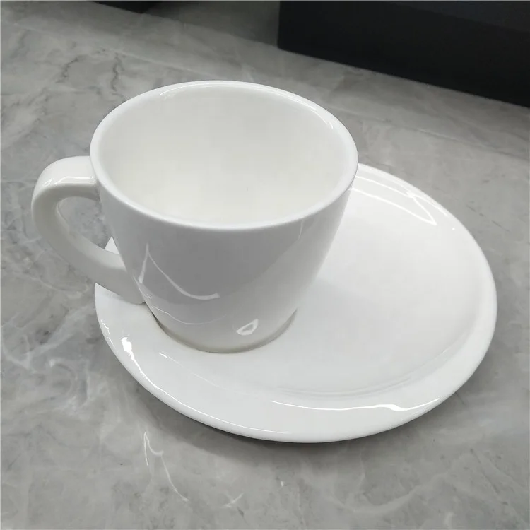 

JQY white round porcelain stocked hot sell restaurant hotel afternoon tea coffee cup with saucer tea cup with saucer