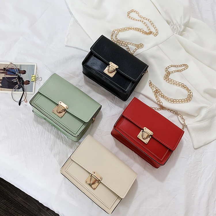

Good Quality Women Chain Shoulder Bag Lock Design Custom Crossbody Bag Hand Bags Ladies Luxury