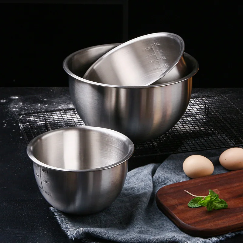Cheaper Price Nesting Salad Mixing Baking Large Serving Bowls Stainless Steel Mixing Bowl Set