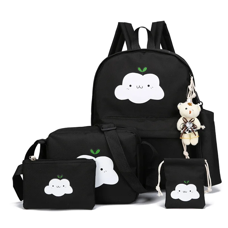 

Hot Popular New Design Lightweight Student Bookbags 4 pcs in 1 school backpack set for teenagers girls, More than 10 colors or customized