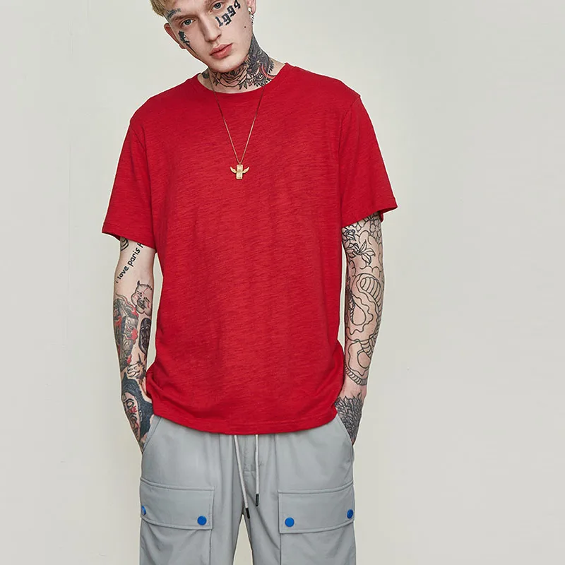 

L765 Men's Hip Pop High Street 100%Cotton Plain T-shirts