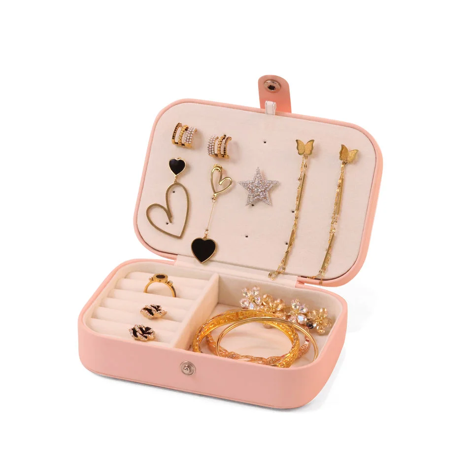 

Zhihua Factory Outlet Portable Multilayer Mini Jewelry Storage Simple Multicolor PU Leather Box