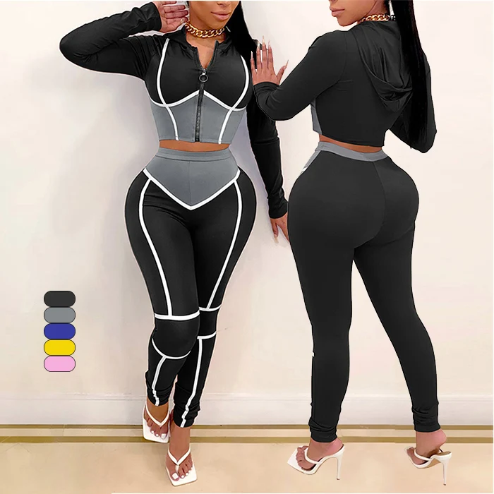 

Wholesale sexy plus size outfits long sleeve women fall two piece set women clothing