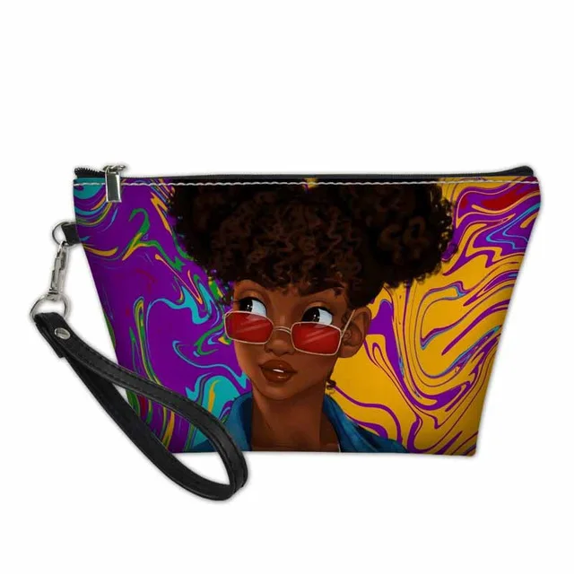 

Portable Make Up Bags Women Black Art African American Girls Makeup Cosmetic Cases Ladies Toiletries Organizers Bags, Customized