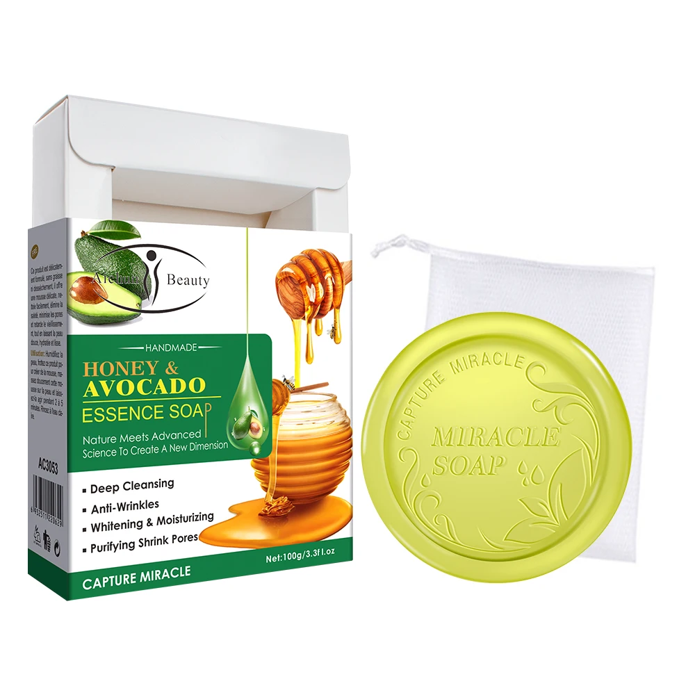 

Wholesale Hot-selling Handmade Skin Oil-Control Face Soap Avocado &honey Face Body Soap