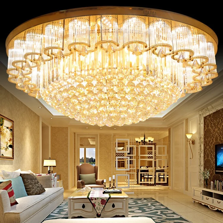 

Luxury crystal chandelier rose gold metal ceiling lamp for hotel hotel lobby JY8106