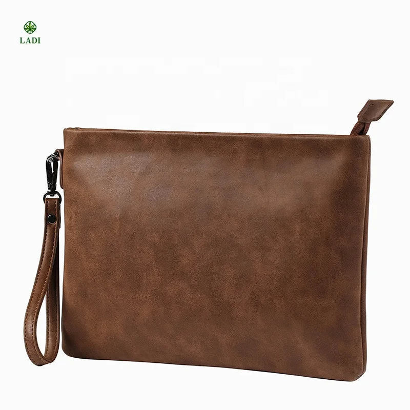 

high quality business men leather clutch purse Envelope bag, Coffee