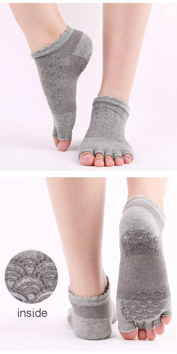 Wholesale Custom Logo Cloud Grip Women Toeless Yoga Socks New Design Double-Sided Anti Slip Yoga Socks