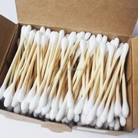 

200pcs eco friendly baby bamboo stick cotton swab ear cleaning cotton buds non plastic packaging ear cleaning cotton buds bamboo