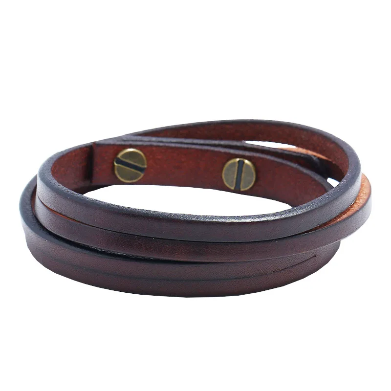 

New Retro Simple Leather Bracelet Men Accessories Fashion Punk Rock Leather Bracelet