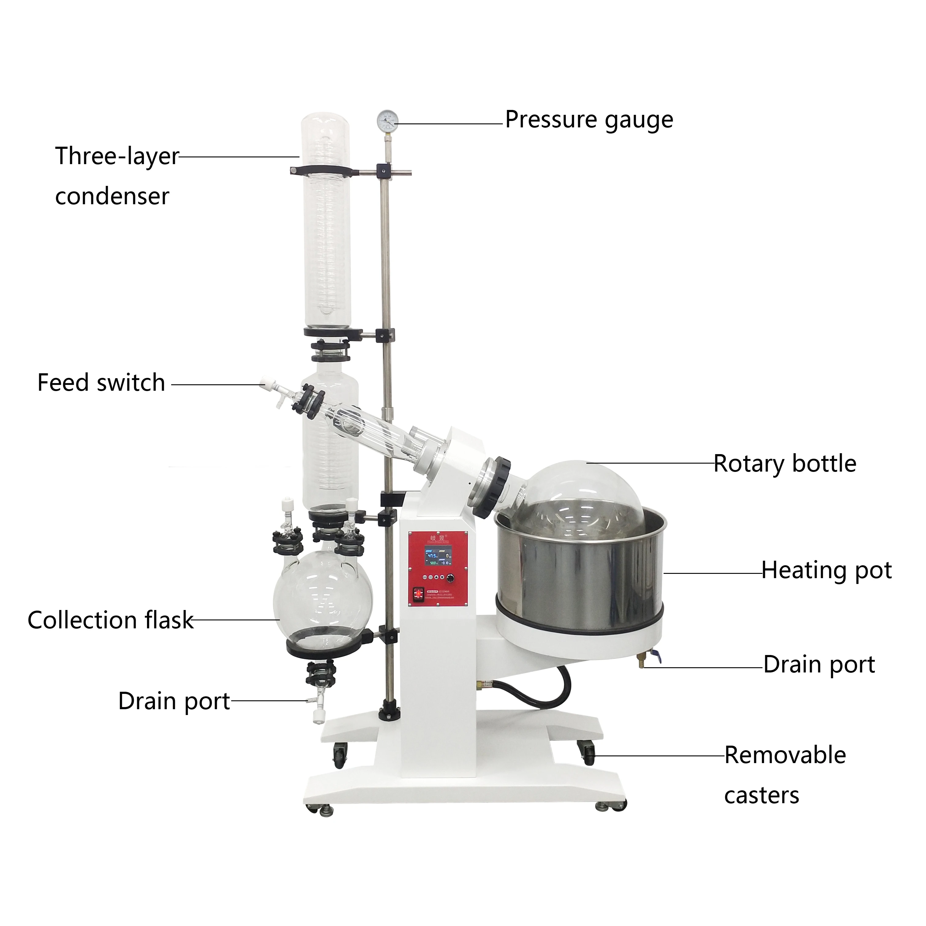 Lab Rotary Evaporator High Efficient Vacuum Low Device Voltage Ensures