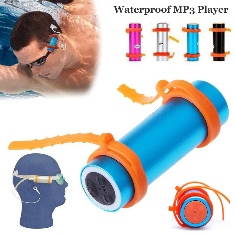 

Waterproof Head-mounted MP3 Player Built-in 8GB Swimming Diving Stereo Earphone music walkman Underwater USB Cable Arm brand