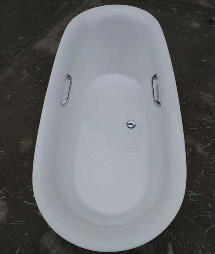 Besma Hotel Acrylic Freestanding Oval Plastic Bathtub New Design Whit