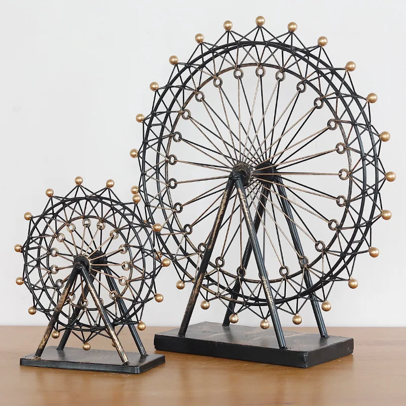 

Living room retro handicraft metal iron crafts Ferris wheel model decoration desktop home accessories