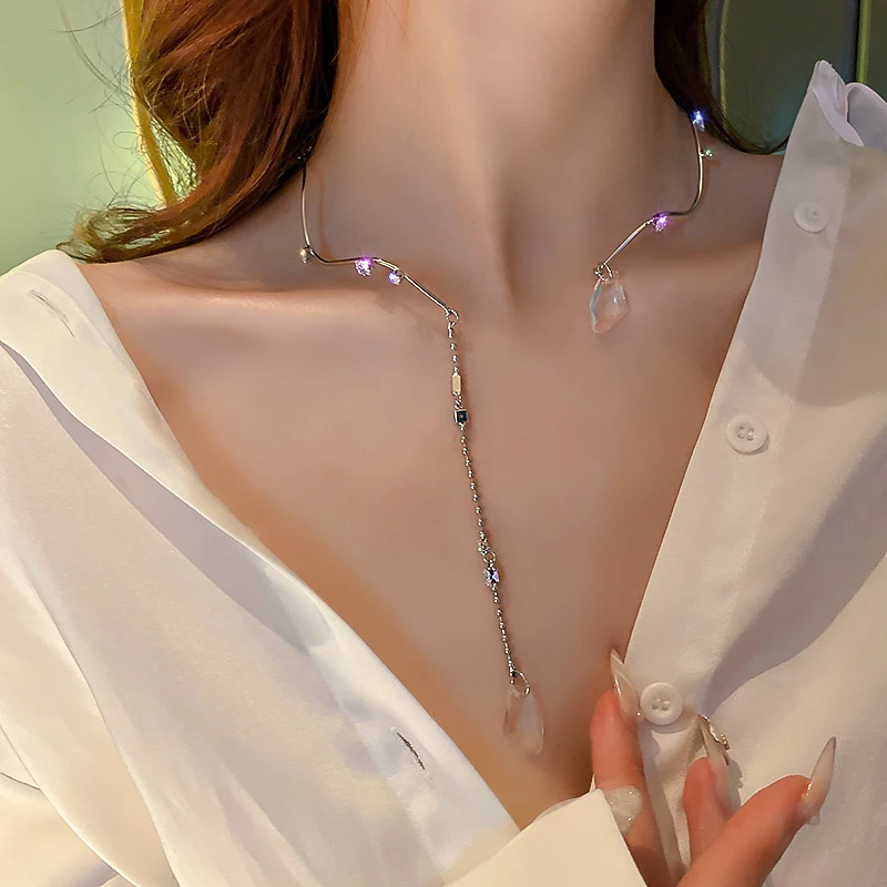 

trendy fashion open wave adjustable chocker collar necklace