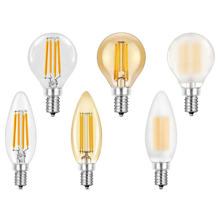 OEM Dimmable Vintage LED Filament Light Bulb Candle G45  With E12 E14 Base AC120v 230v For Indoor  Decoration and Lighting