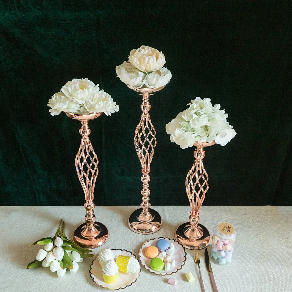 

free shipping)new tall rose gold metal flower stand wedding centerpieces for weddings sunyu1735, Gold/sliver mental