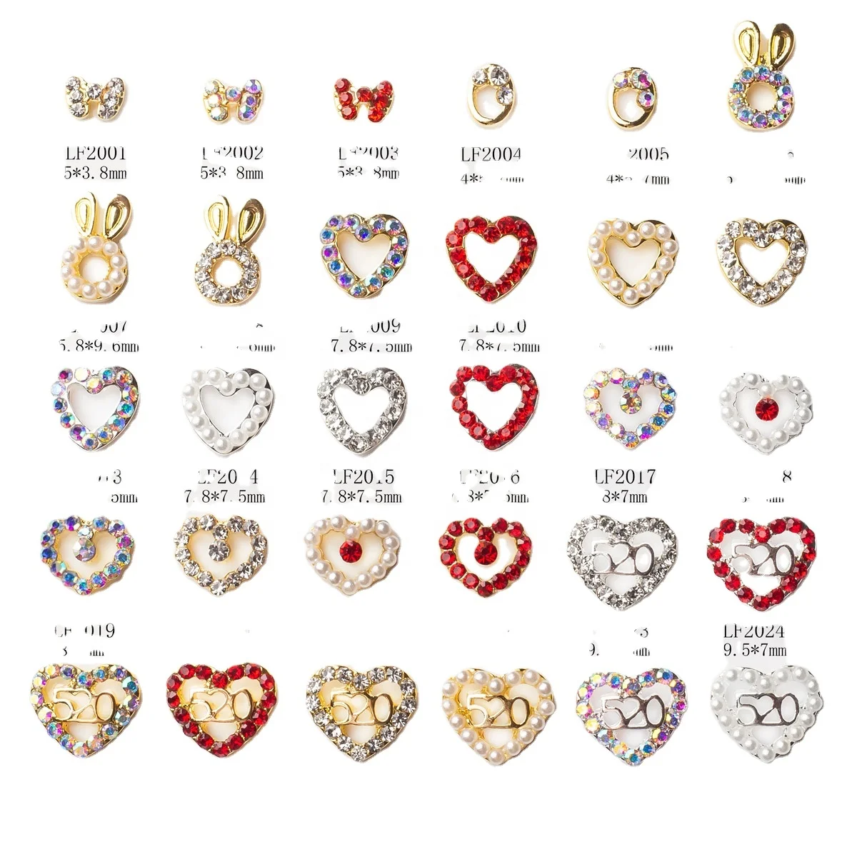 

Hollow Heart-Shaped Bow Nail Ornament Nail Diamond for Valentine's Day 2021 Amazon hot style