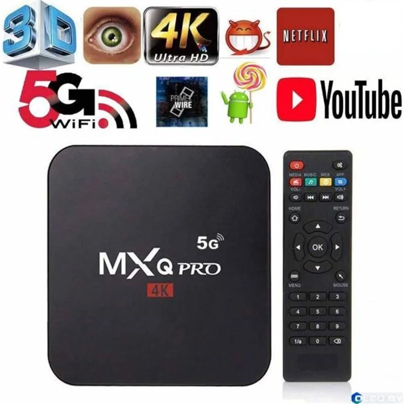 

MXQ PRO red 4K LOGO Android TV Smart Box RK3228A 1+8GB 4+64GB 4K Quad Core with dual band Wifi 2.4G+5.0G