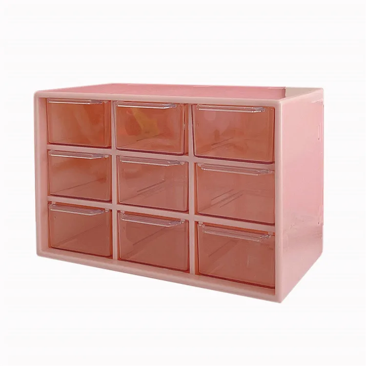 

New style multiple jiugongge desktop dustproof drawer storage box stationery jewelry storage box, As picture