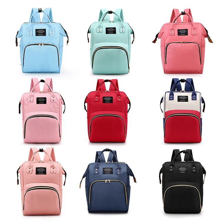 3 In 1 Designed 100% Polyester Mommy Mom Tote Diaper Backpack Travel Waterproof Mummy Bed Nappy Baby Diaper Bag For Mother, Customized colors