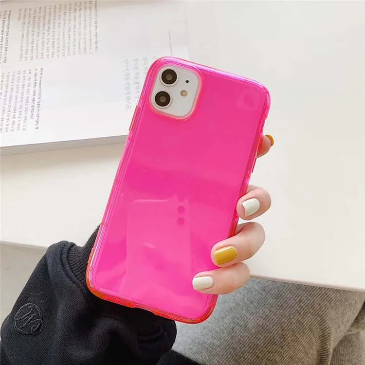 

Fashion style fluorescent color crystal clear 1.5mm soft TPU transparent phone cover case for LG Q7 / Q725