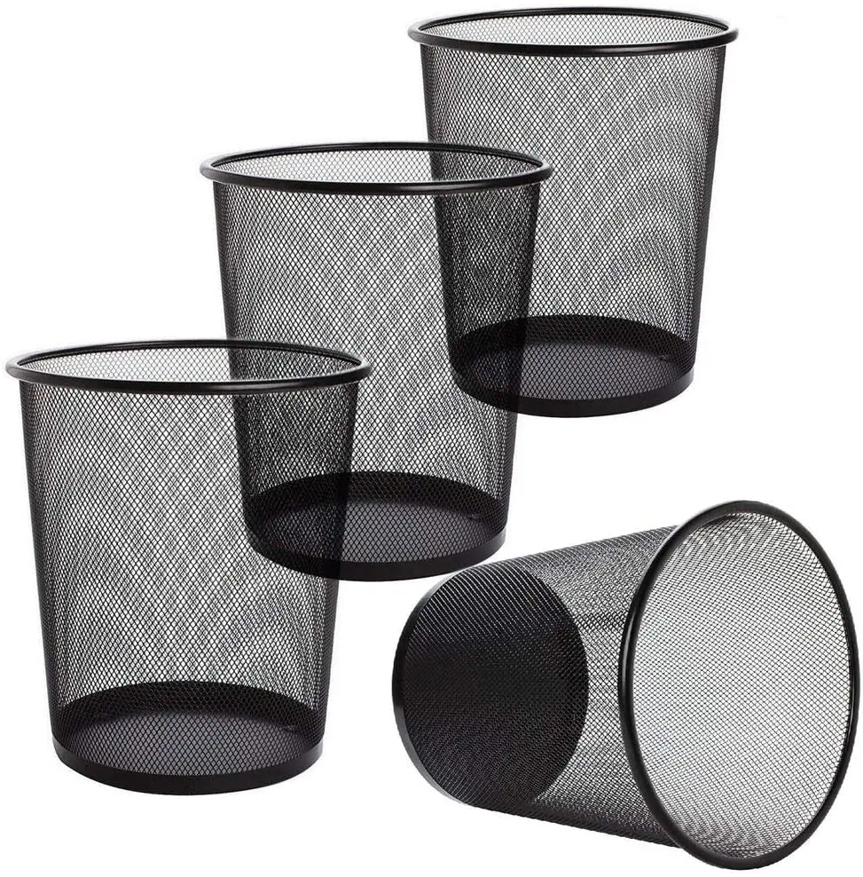 

Mesh Round 4.5 Gallon Wastebasket Trash Can, Black/silver and any other color you like