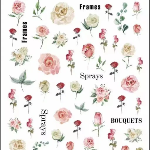 

nail flower stickers high quality self adhesive nail foil sticker, As picture