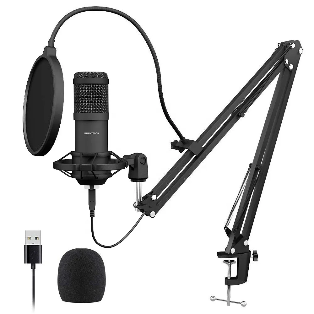 

Professional Streaming Podcast USB PC Recording Microphone 192KHZ 24BIT Microphone Kit for Sound Recording