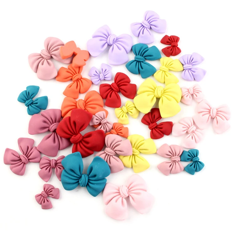 

yiwu wintop fashion accessories matt effect colorful bow design cute flatback resin charms for keychain