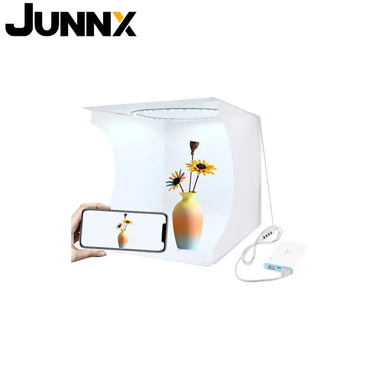 

JUNNX 30cm Dimmable LED Lighting Soft Photo Light box Kit Photography Softbox Foldable Portable Caja de Luz para Fotos