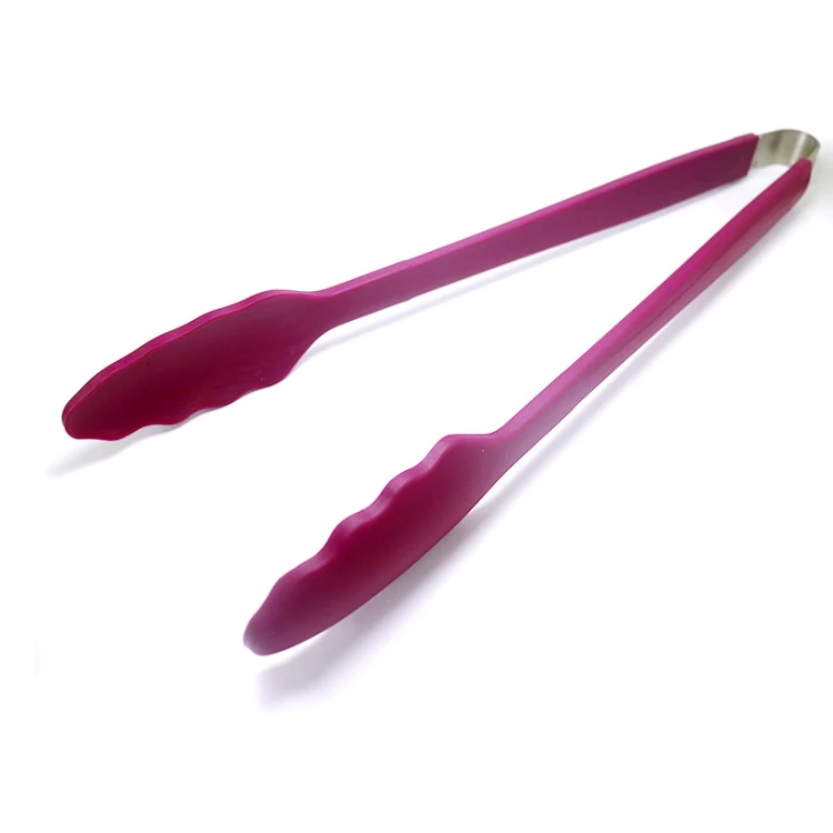 

A376 Multifunctional High Temperature Resistant Kitchen Food Tongs Non-slip Silicone BBQ Bread Tongs