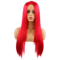 

Natural Looking Synthetic Lace Front Wigs for Fashion Women Long Straight Fiber Hair Heat Resistant Full Wig