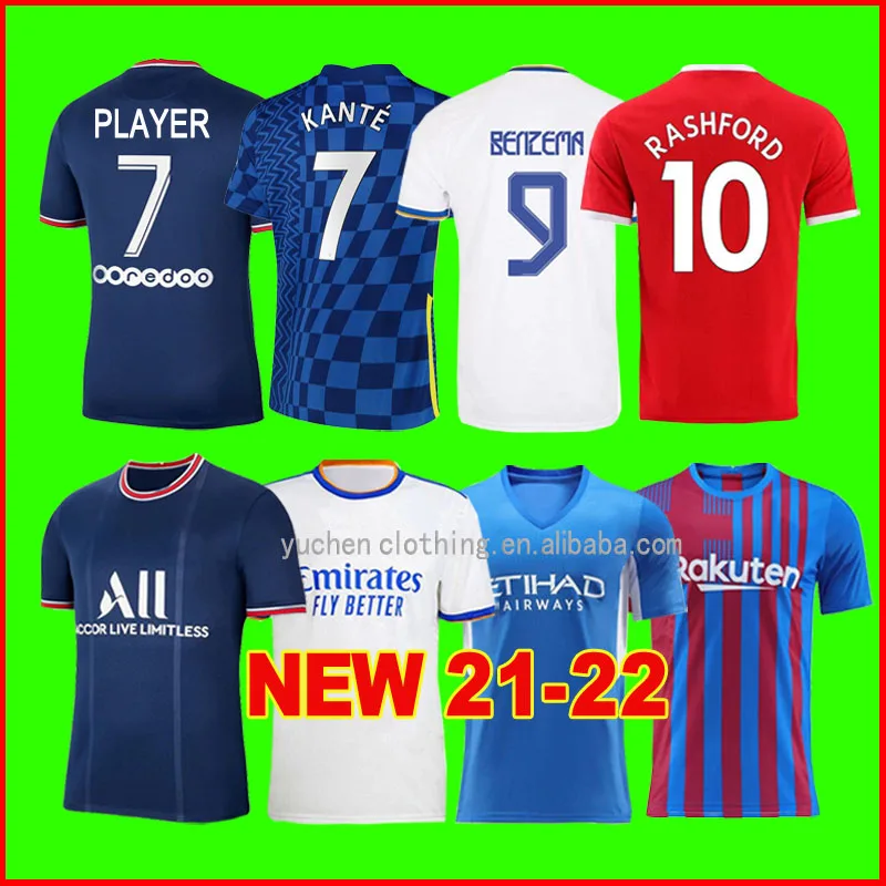 

Wholesale 21/22 New Season Soccer Jersey Football Shirts Black Red Stripe Thailand Quality Soccer Jersey For Men